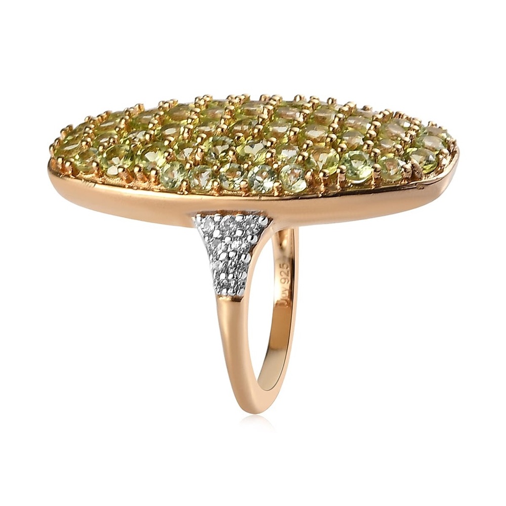 Peridot and Natural White Zircon
Elongated Ring in Vermeil 🆕 Size 7 - Picture 4 of 7